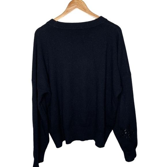 Zadig & Voltaire Ronnie Patch Sequin Star Cashmere Wool Sweater - Picture 6 of 14